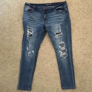SOLD - Twentyone Black Label Plus Distressed Jeans